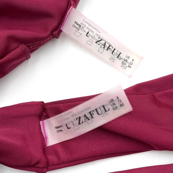 ZAFUL women's bikini NEW size 8 Burgundy - Picture 4 of 11
